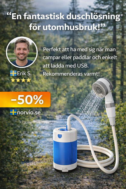 Bärbar Vattendusch: Komplett Kit med Slang & Munstycken
