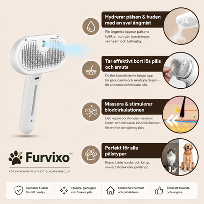 Furvixo™ | Ångborste för Pälsvård & Mindre Hår