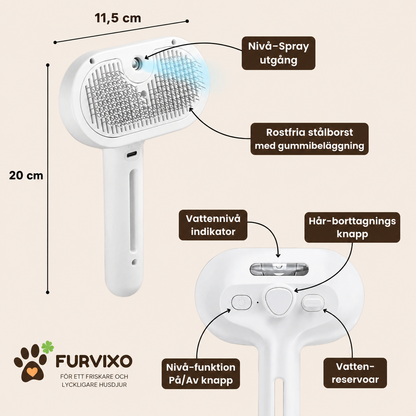 Furvixo™ | Ångborste för Pälsvård & Mindre Hår