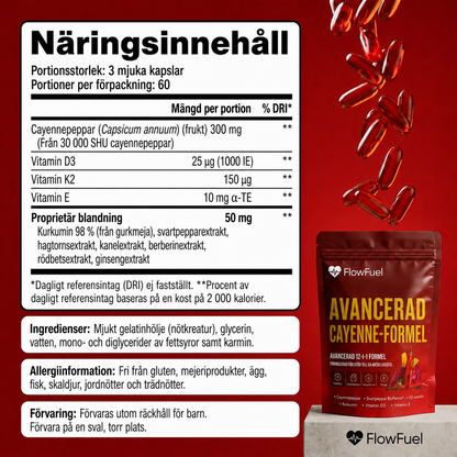 FlowFuel™ | Avancerad Cayenne-formel | Skydda ditt hjärta & lev längre