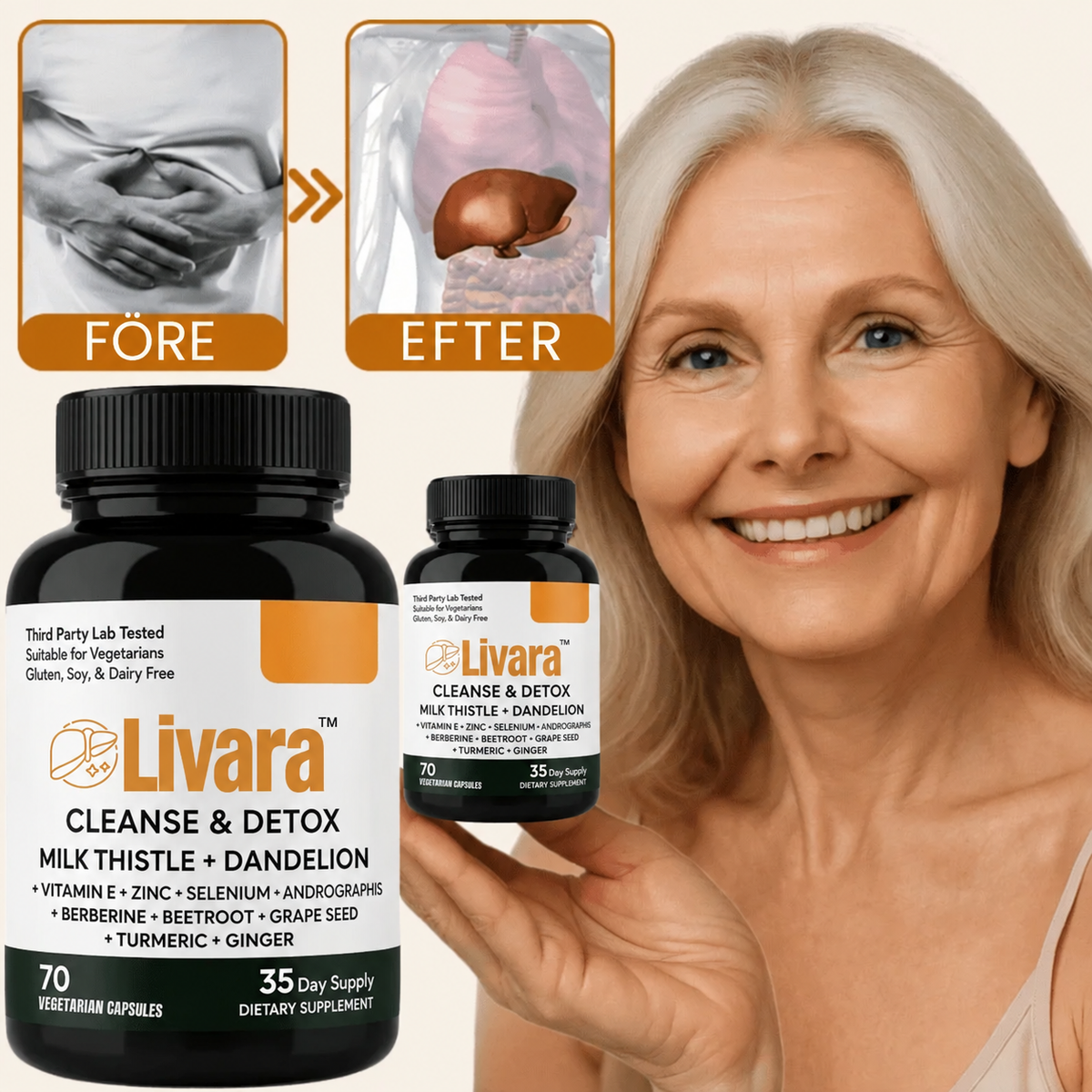 Livara™ | Återställ levern upp till 4× snabbare och rensa bort 95 % av toxinerna på bara 1 vecka!