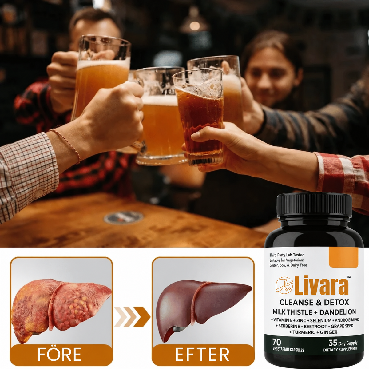 Livara™ | Återställ levern upp till 4× snabbare och rensa bort 95 % av toxinerna på bara 1 vecka!