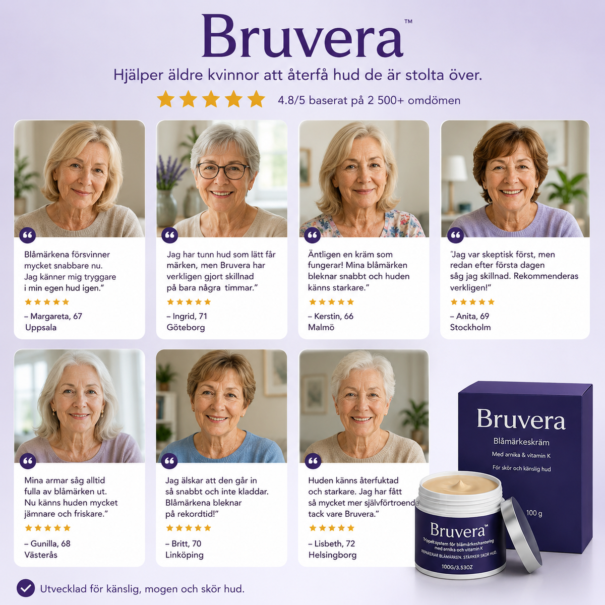 Bruvera™ | Sätt stopp för lila fläckar och pergamentliknande hud på 12 timmar