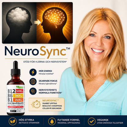 NeuroSync™ | B12 med hög styrka | Mindre trötthet på 7 dagar