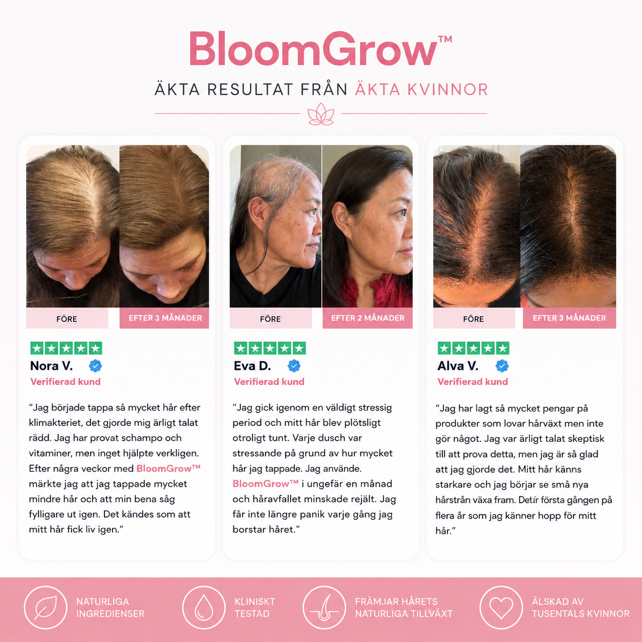 BloomGrow™ | Synlig hårförbättring på bara 30 dagar