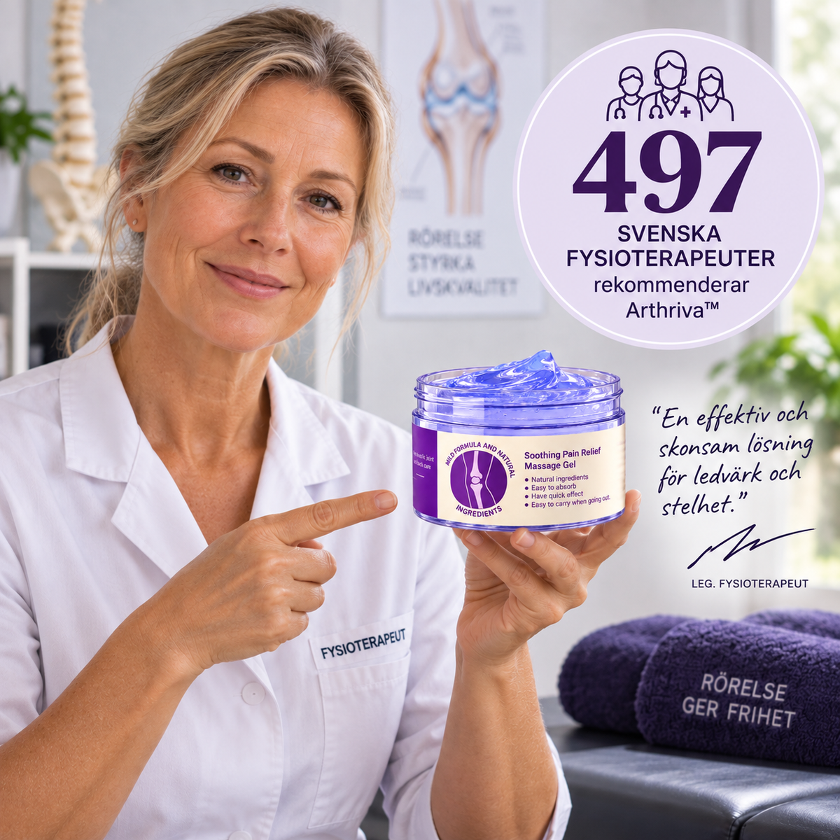 Arthriva™ | Gel mot artrit | Eliminerar 96 % av artrit smärtan på bara 10 minuter!