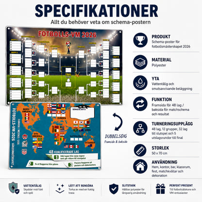 VM 2026 Schema-Poster | Fyll i, satsa och följ hela turneringen