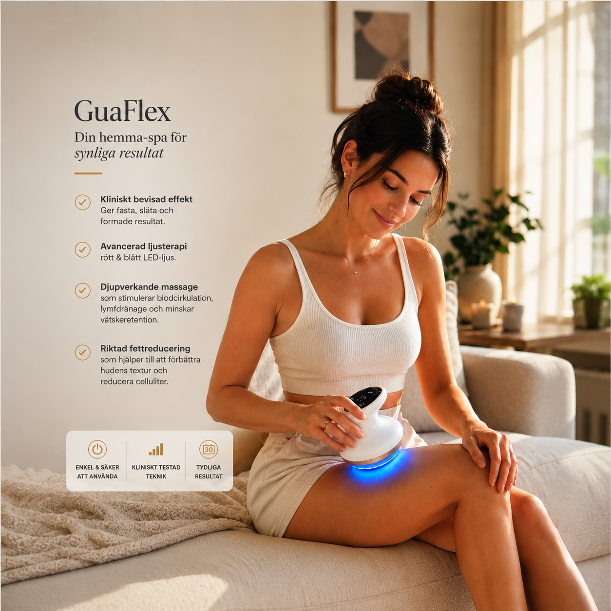 Gua Flex – Minskar celluliter på lår, mage och rumpa på 3 minuter