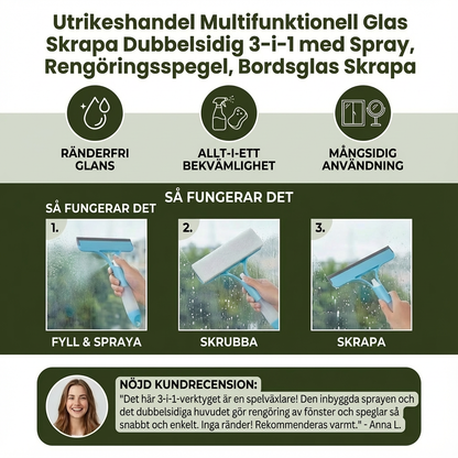 ClearClean™ | 3-i-1 Multifunktionell Glasrengöringsstång