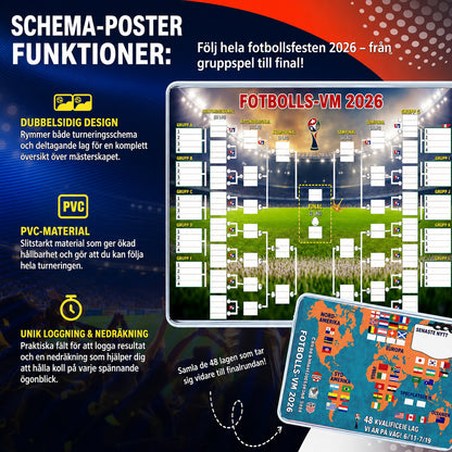 VM 2026 Schema-Poster | Fyll i, satsa och följ hela turneringen