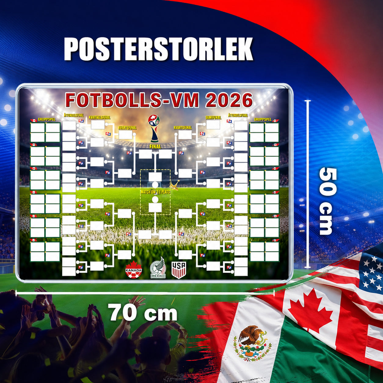 VM 2026 Schema-Poster | Fyll i, satsa och följ hela turneringen